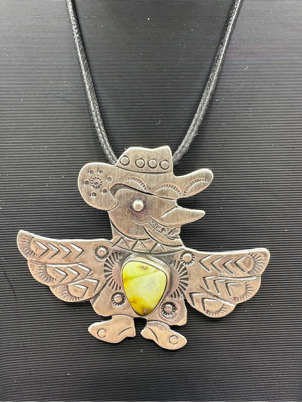 🐥 Palomino Turquoise Sterling Silver 925 Duck Shepherd Hook Western Pendant
